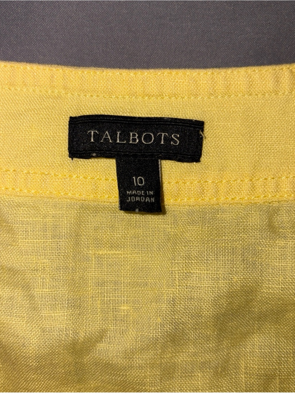 Talbots Linen Yellow Bow Tank Top Sz 10 Sleeveless Blouse Summer Lightweight - Picture 3 of 8